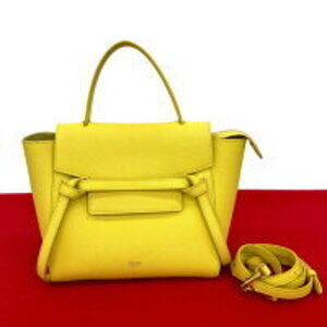 Celine Belt Bag leather handbag tote shoulder Yellow 371 8
